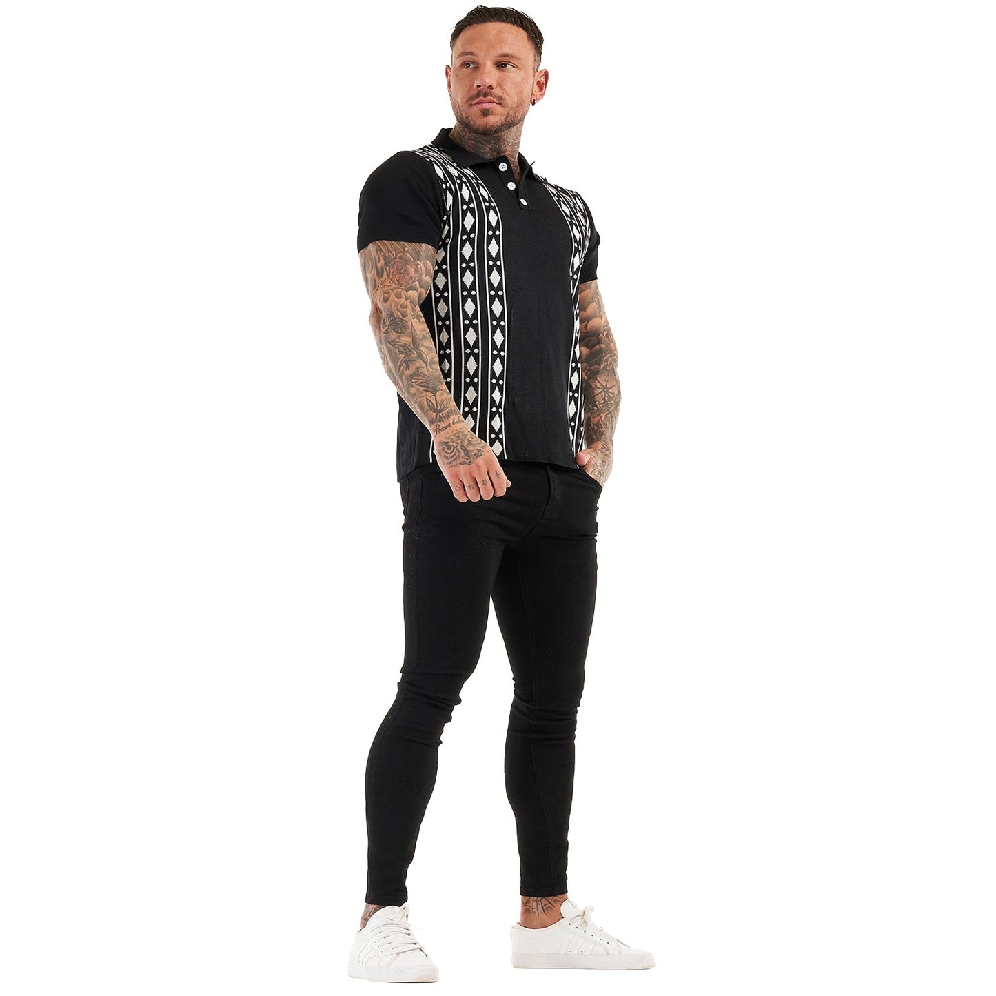 PREMIUM SHORT SLEEVE SLIM FIT POLO - BLACK