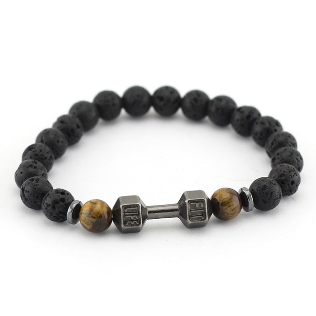 Dumbell Stone Bead Braclet