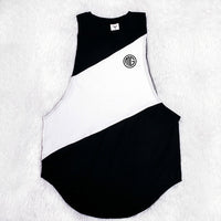 black white vest